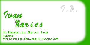 ivan marics business card
